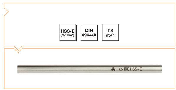 MTE HSSE-Co10 DIN4964 A TORNA KALEMİ 8X125