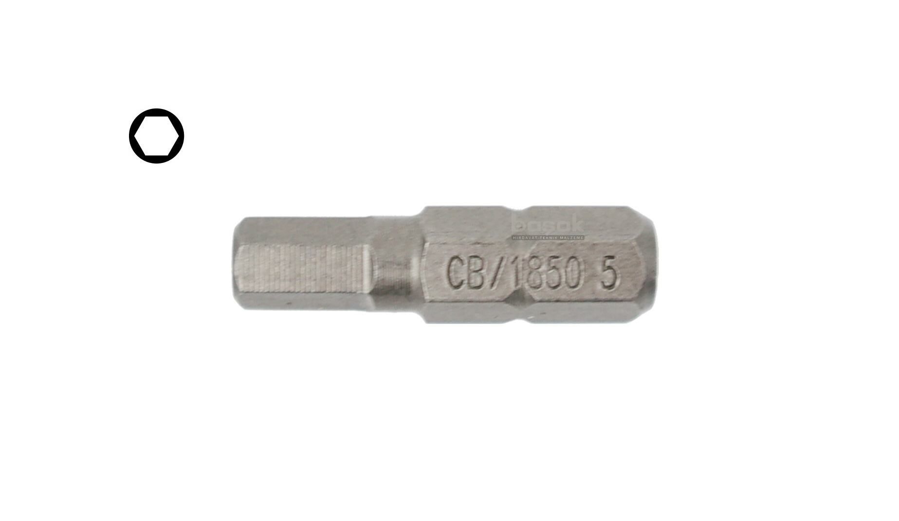1/4'' Allen Bits Uç - 5.0 x 25 mm