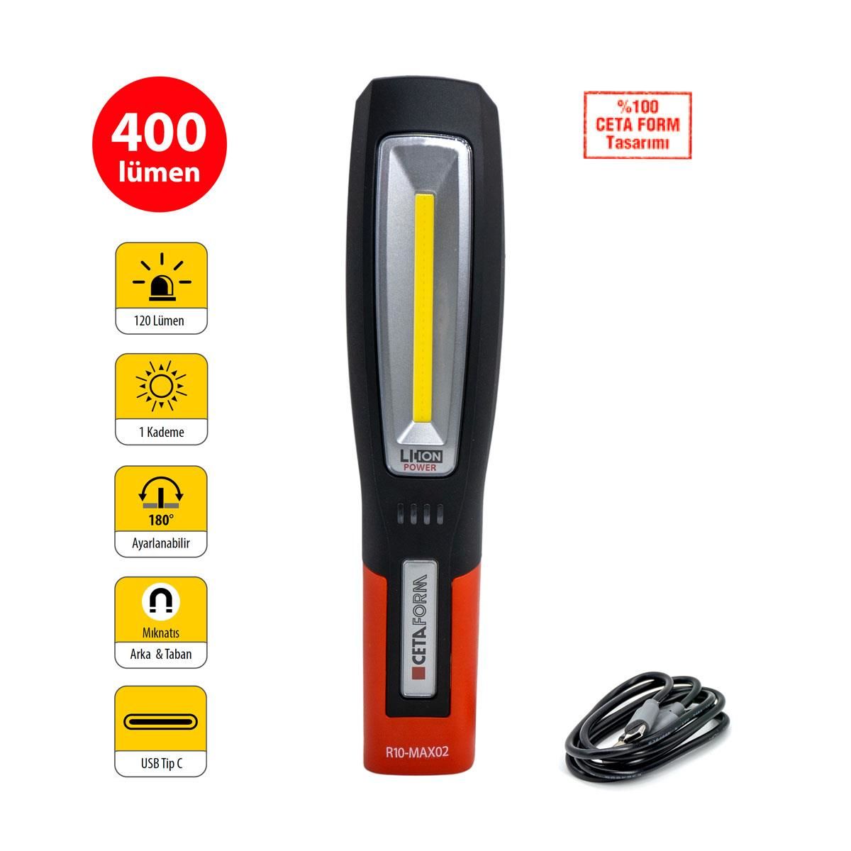 Lu-MAX Şarjlı LED Çalışma Lambası - 400 Lümen