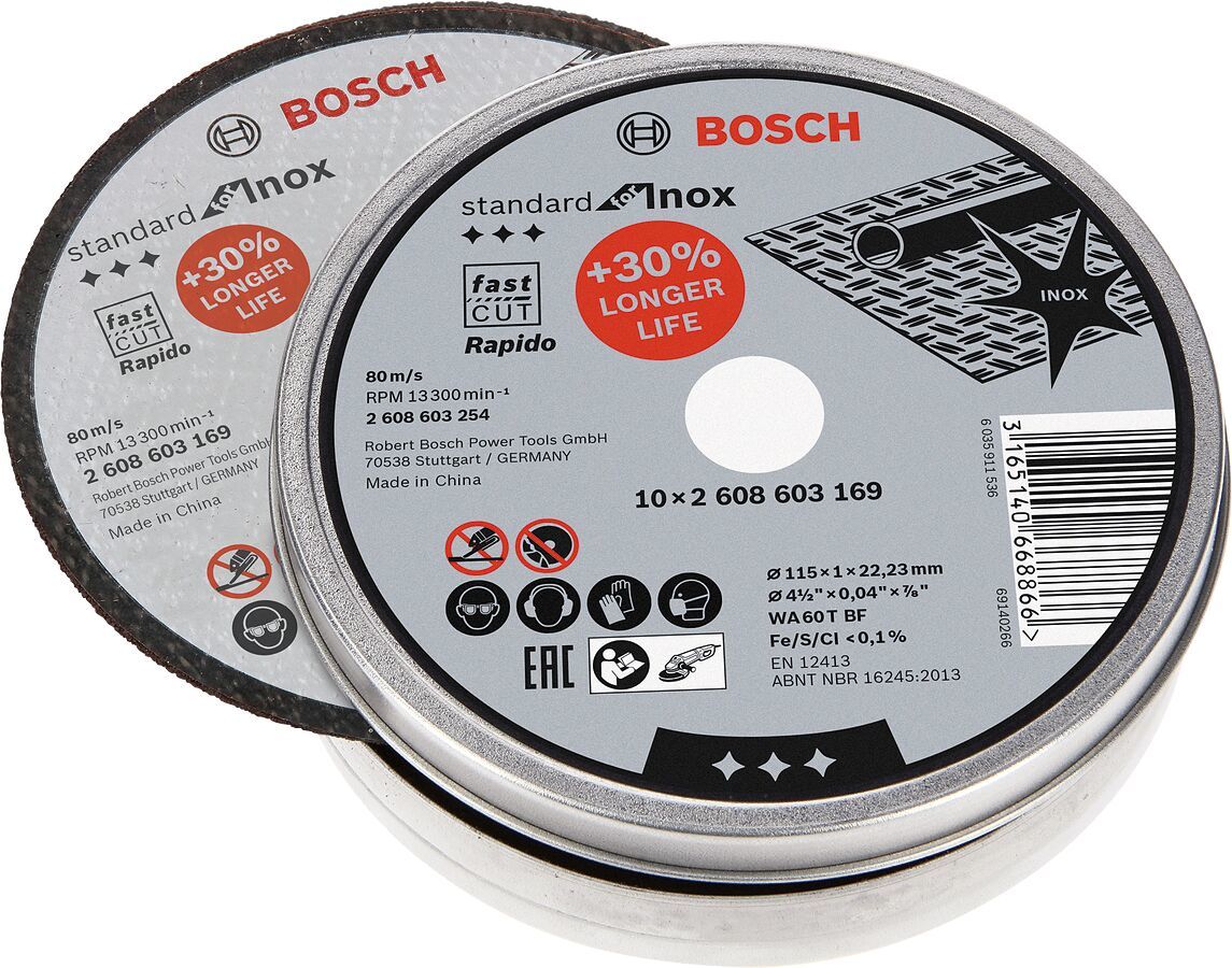 BOSCH SDInox Rap.Kesme Taşı 115*1,0 mm 10'lu