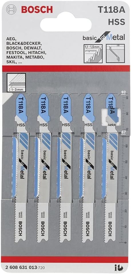 BOSCH Dekupaj Bıçağı BasicforMetal T118A 5'li