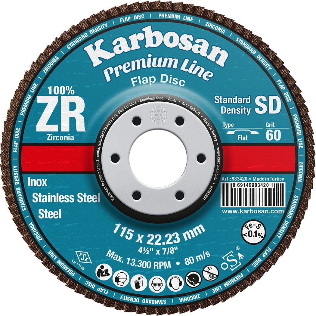 KARBOSAN FLAP DİSK ZR 180 MM 120 KUM DÜZ