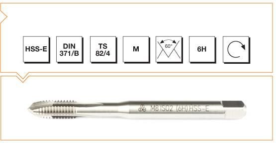 MTE HSSE TIN DIN371/B M.KLZ M4 (6H)-GALAKSİ