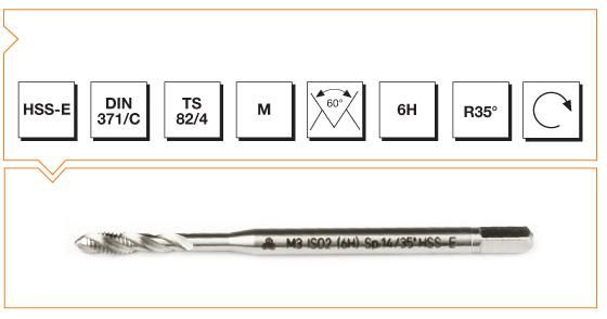 MTE HSSE DIN 371/C MAKİNA KILAVUZU 35' HELİS M 4