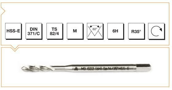 MTE HSSE DIN 371/C MAKİNA KILAVUZU 35' HELİS M 6