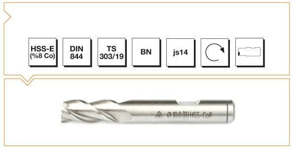 MTE HSSE CO8 DIN 844/BN PARMAK FREZE 9 MM KISA