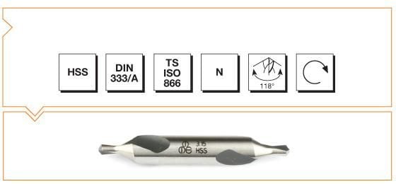 MTE HSS DIN 333/A-R PUNTA MATKABI 3.15 MM