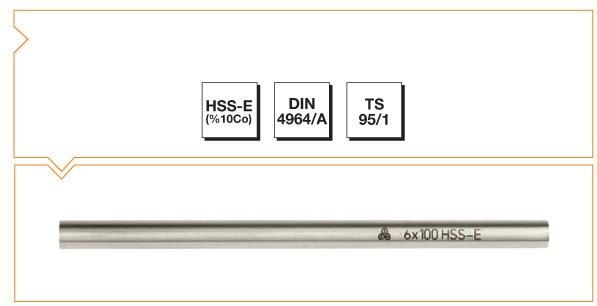 MTE HSSE-Co10 DIN4964 A TORNA KALEMİ  8X125