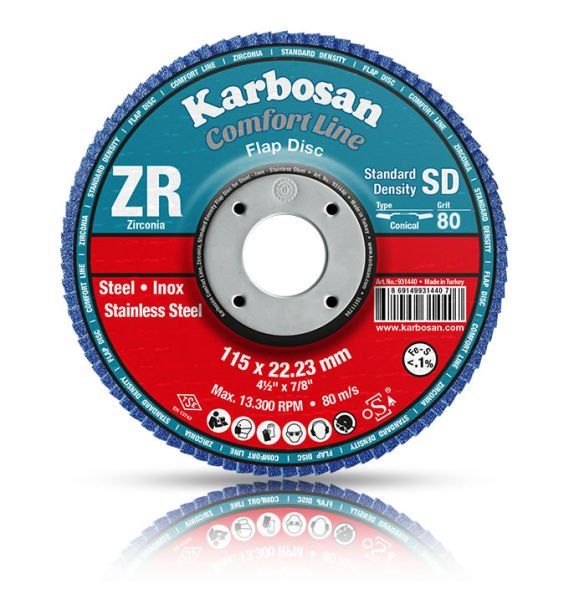 KARBOSAN FLAP DİSK ZR 115 MM 80 KUM DÜZ