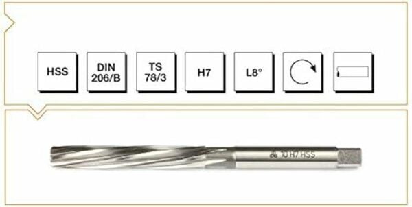 MTE HSS DIN 206 L-RN    EL RAYBASI  8.5MM H7