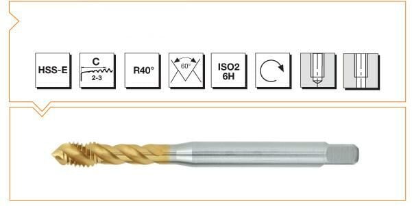 MTE HSSE TIN DIN371/C 40º M.KLZ M8(6H)GALAKS