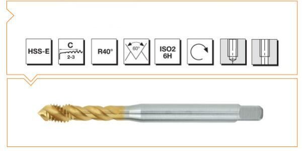 MTE HSSE TIN DIN371/C 40º M.KLZ M8(6H)GALAKS