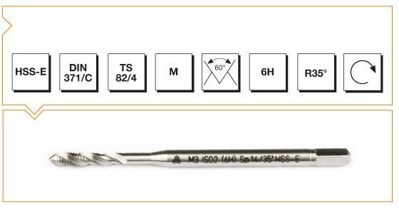 MTE HSSE DIN 371/C MAKİNA KILAVUZU 35'  HELİS  M  6